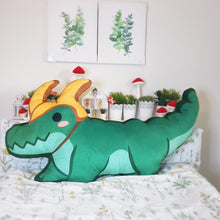 Load image into Gallery viewer, Horned Crocodile Pillow
