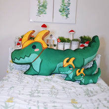 Load image into Gallery viewer, Horned Crocodile Pillow
