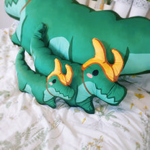 Load image into Gallery viewer, Horned Crocodile Pillow
