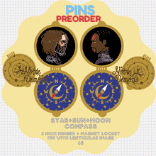 Load image into Gallery viewer, Star + Sun + Moon Compass Pins