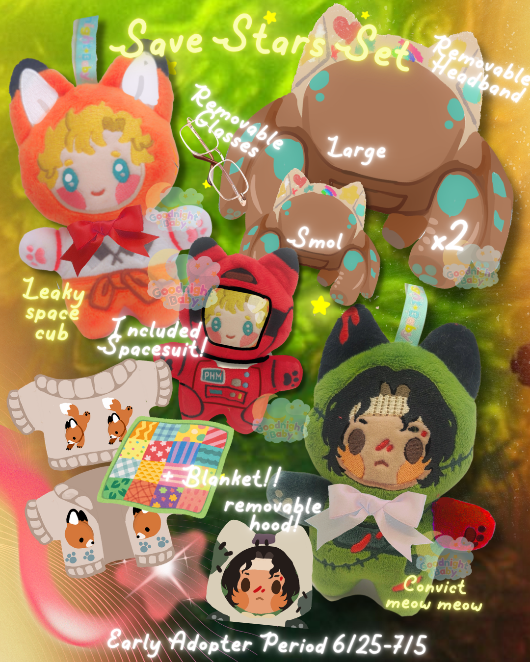 Save Stars Goodnight Baby Plush Keychain Collection SERIES 9
