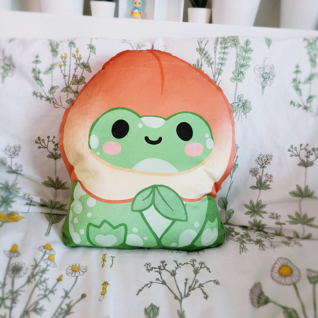Peach Froggy Pillow