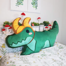 Load image into Gallery viewer, Horned Crocodile Pillow
