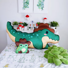 Load image into Gallery viewer, Cowboy Crocodile Pillow
