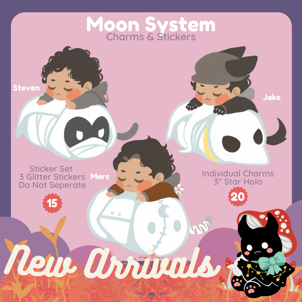 Moon System Charms & Stickers